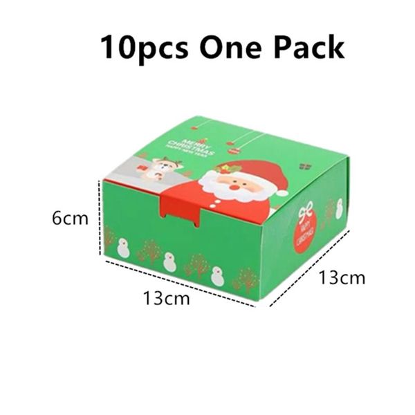 lbsisi life 10pcs christmas candy cookie gift paper box chocolate biscuit nougat merry christmas favor party packing bags boxes bbypfi