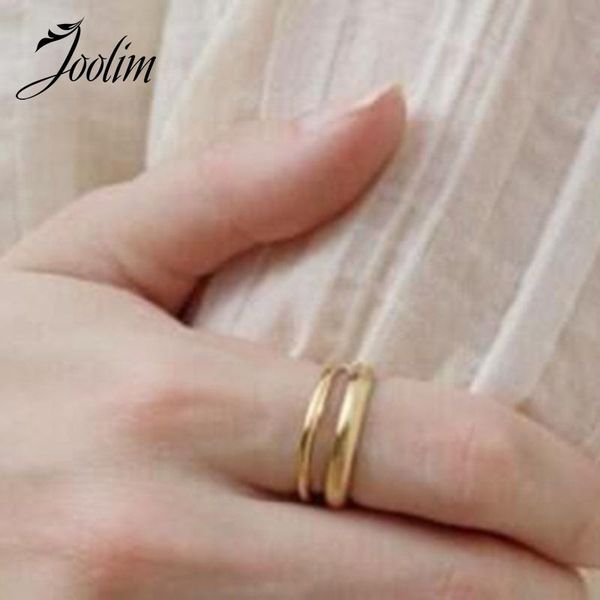 cluster rings joolim simple gold color stainless steel band for women jewelry, Golden;silver
cluster rings joolim simple gold color stainless steel band for women jewelry, Golden;silver