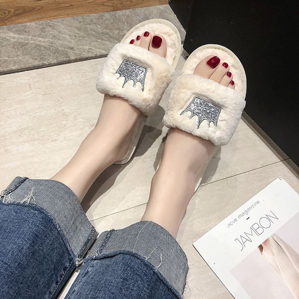 cootelili winter women home slippers with faux fur fashion warm shoes woman slip on flats female slides sequin crow black pink 201128
cootelili winter women home slippers with faux fur fashion warm shoes woman slip on flats female slides sequin crow black pink 201128