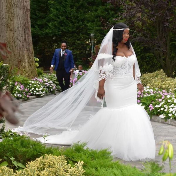 2021 plus size african mermaid wedding dresses straps off the shoulder long bridal dress appliques lace simple tulle wedding gowns, White
2021 plus size african mermaid wedding dresses straps off the shoulder long bridal dress appliques lace simple tulle wedding gowns, White