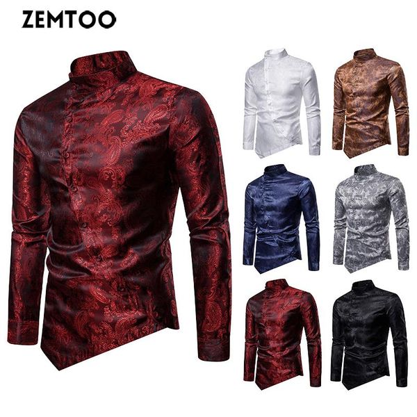 zemtoo men's party casual shirt personality oblique button slim long-sleeved shirt, White;black
zemtoo men's party casual shirt personality oblique button slim long-sleeved shirt, White;black