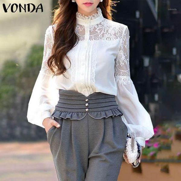 vonda women blouses 2020 summer casual vintage long sleeve lace office ladies shirts plus size bohemian blusas tunic1, White
vonda women blouses 2020 summer casual vintage long sleeve lace office ladies shirts plus size bohemian blusas tunic1, White