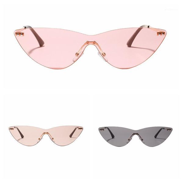 fashion rimless clear colored classic one-piece sun glasses frame metal lens ac sunglasses1, White;black
fashion rimless clear colored classic one-piece sun glasses frame metal lens ac sunglasses1, White;black