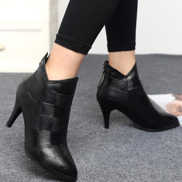 boots ankle for women pointed shoes ladies leather back zipper high-heeled short fashion booties warm non-slip, Black
boots ankle for women pointed shoes ladies leather back zipper high-heeled short fashion booties warm non-slip, Black