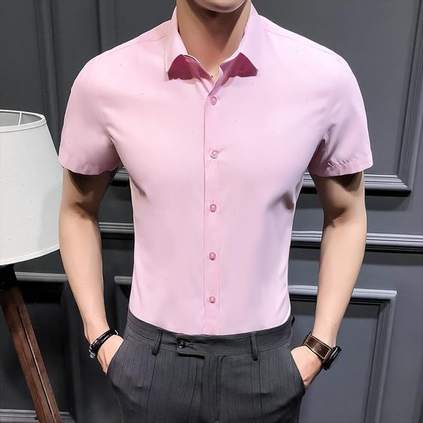2021 summer mens shirt short sleeve fashion casual shirt men slim design shirts pure color camisa, White;black
2021 summer mens shirt short sleeve fashion casual shirt men slim design shirts pure color camisa, White;black