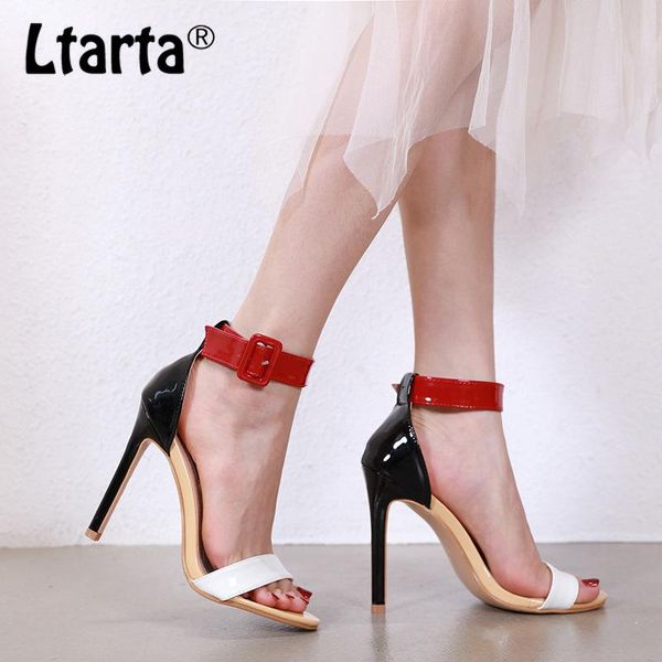 sandals ltarta summer fashion slim heel women's shoes color matching high-heeled buckle banquet -222-7, Black
sandals ltarta summer fashion slim heel women's shoes color matching high-heeled buckle banquet -222-7, Black