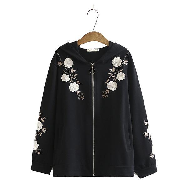 xl-4xl plus female black with hood autumn jackets big floral size casual outerwear o892, Black;brown
xl-4xl plus female black with hood autumn jackets big floral size casual outerwear o892, Black;brown
