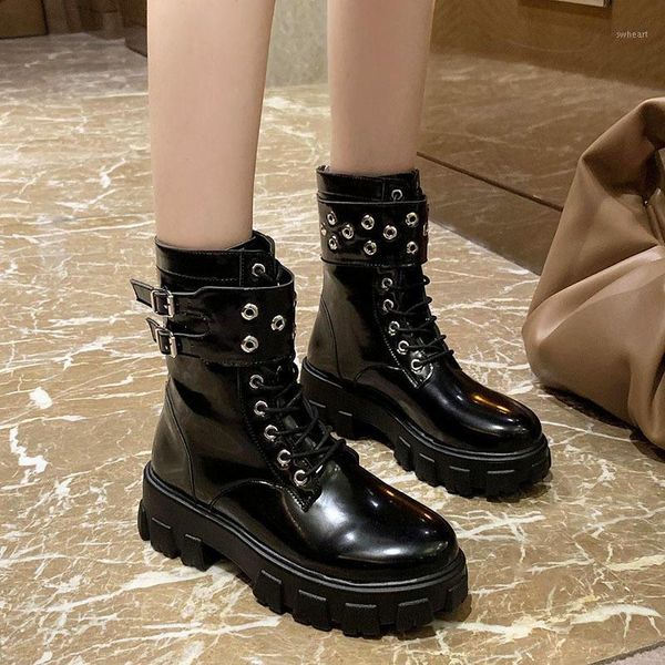boots fashion metal double buckle ankle for women patent leather platform woman thick bottom waterproof botas mujer1, Black
boots fashion metal double buckle ankle for women patent leather platform woman thick bottom waterproof botas mujer1, Black