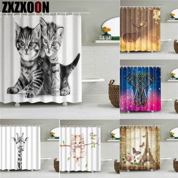 cartoons animals cat giraffe elephant 3d bathroom shower curtains bath curtain fabric waterproof polyester home decor with hooks
cartoons animals cat giraffe elephant 3d bathroom shower curtains bath curtain fabric waterproof polyester home decor with hooks