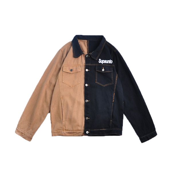 e-baihui 2021 fall new denim color matching jacket men's casual loose student all-match outer jacket lapel long sleeve 072416, Black;brown
e-baihui 2021 fall new denim color matching jacket men's casual loose student all-match outer jacket lapel long sleeve 072416, Black;brown