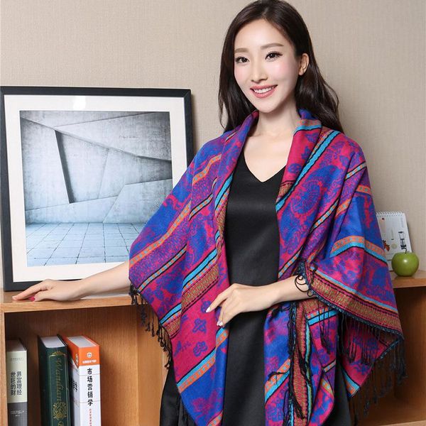 scarves ethnic style cotton and linen brushed jacquard fringed shawl scarf women autumn winter thick warm big square, Blue;gray
scarves ethnic style cotton and linen brushed jacquard fringed shawl scarf women autumn winter thick warm big square, Blue;gray