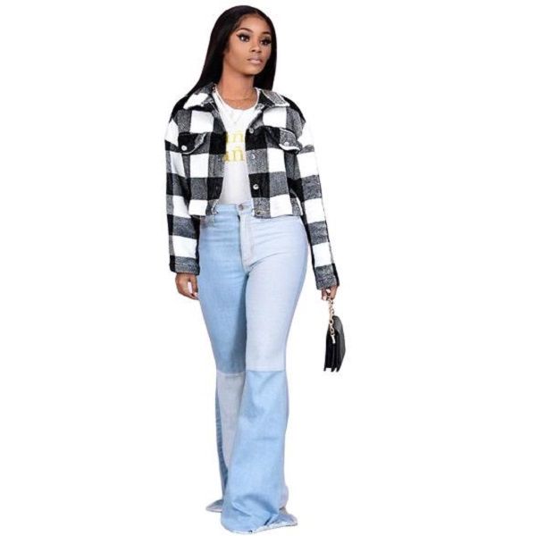 women's jackets color plaid checkered print cropped coat jacket fall winter clothes for women warm thick long sleeve buttons slim outwe, Black;brown
women's jackets color plaid checkered print cropped coat jacket fall winter clothes for women warm thick long sleeve buttons slim outwe, Black;brown