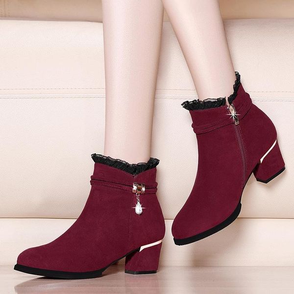 boots genuine suede leather ankle for women med high heel pointed toe 2021 winter fashion office shoes yg-a0006, Black
boots genuine suede leather ankle for women med high heel pointed toe 2021 winter fashion office shoes yg-a0006, Black