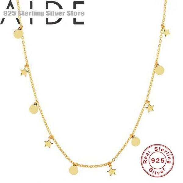 chains aide real 925 sterling silver necklace round and star small badge pendant for women jewelry chain choker collar bracele
chains aide real 925 sterling silver necklace round and star small badge pendant for women jewelry chain choker collar bracele