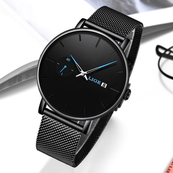 lige new fashion women watches brand luxury stainless steel strap wristwatch for women waterproof quartz ladies watch women, Silver 
lige new fashion women watches brand luxury stainless steel strap wristwatch for women waterproof quartz ladies watch women, Silver