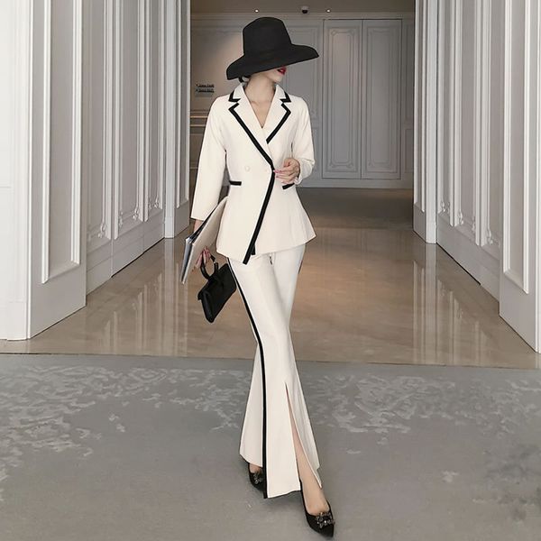 temperament women's suit 2019 korean autumn slim long sleeve women's jacket blazer fashion casual flared pants two-piece q1215, White
temperament women's suit 2019 korean autumn slim long sleeve women's jacket blazer fashion casual flared pants two-piece q1215, White
