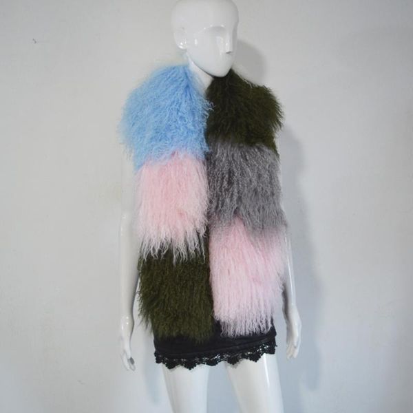 scarves au505 colorful women young lady neckwear combined color sheep fur cape, Blue;gray
scarves au505 colorful women young lady neckwear combined color sheep fur cape, Blue;gray