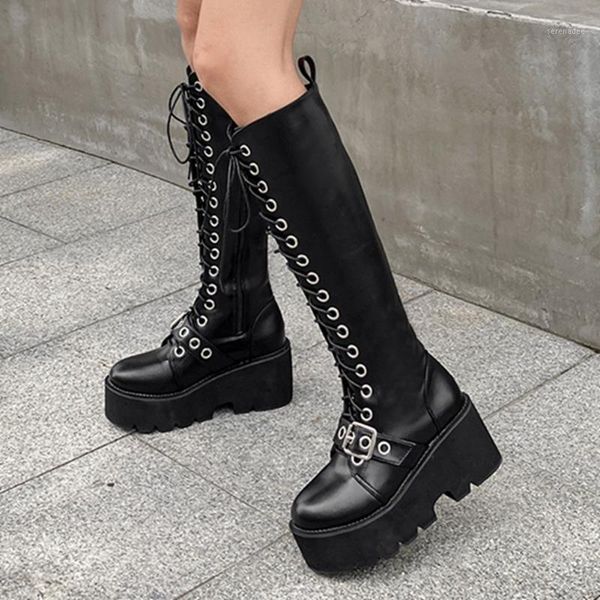 ribetrini female buckle metal thick bottom cool autumn shoes stylish punk platform women boots designer luxury boots1, Black
ribetrini female buckle metal thick bottom cool autumn shoes stylish punk platform women boots designer luxury boots1, Black