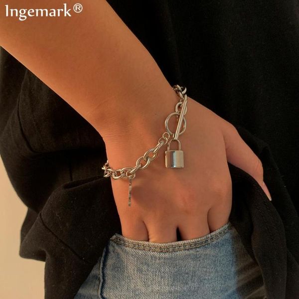 boho 2021 silver color charm chain bracelets for women men stainless steel toggle clasp lariat lock pulseras mujer moda jewelry, Black
boho 2021 silver color charm chain bracelets for women men stainless steel toggle clasp lariat lock pulseras mujer moda jewelry, Black