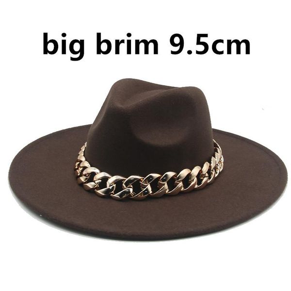 fedora hats big brim 9.5cm with thick gold chain band belt men women hats winter autumn wide brim handmade luxury winter, Blue;gray
fedora hats big brim 9.5cm with thick gold chain band belt men women hats winter autumn wide brim handmade luxury winter, Blue;gray