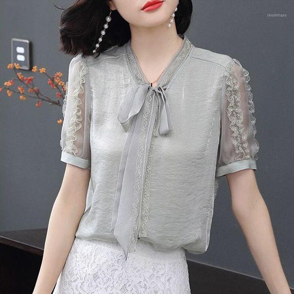 summer korean style women ladies lace patchwork short sleeve ruffle white bow and blouses , 2019 womens woman blouse1
summer korean style women ladies lace patchwork short sleeve ruffle white bow and blouses , 2019 womens woman blouse1