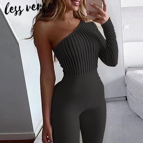 lessverge one shoulder knitted bodycon jumpsuit romper women black fitness long playsuit female autumn winter slim overalls y200422, Black;white
lessverge one shoulder knitted bodycon jumpsuit romper women black fitness long playsuit female autumn winter slim overalls y200422, Black;white
