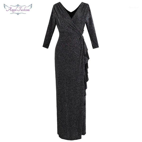 angel-fashions women's 3/4 sleeve evening dress long pleated ruffle slit maxi party gown black elegance 4451, White;black
angel-fashions women's 3/4 sleeve evening dress long pleated ruffle slit maxi party gown black elegance 4451, White;black