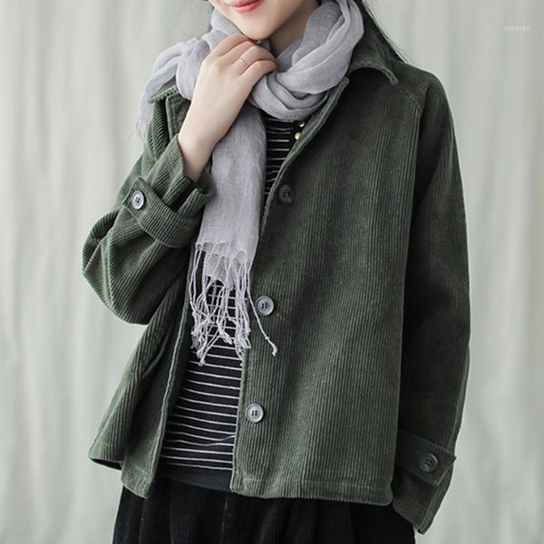 women cotton corduroy jacket big lapel outwear big loose for autumn retro vintage fashion casual solid color az352324181, Black;brown
women cotton corduroy jacket big lapel outwear big loose for autumn retro vintage fashion casual solid color az352324181, Black;brown