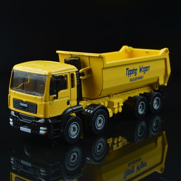 simulation of 1:50 alloy tipper dumping truck toy trailer