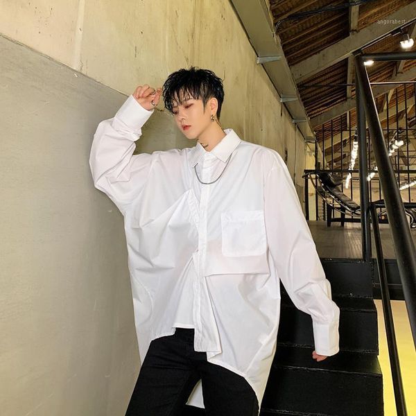 male streetwear hip hop party dress shirt stage clothes men japan style irregular pleated design loose casual long sleeve shirt1, White;black
male streetwear hip hop party dress shirt stage clothes men japan style irregular pleated design loose casual long sleeve shirt1, White;black