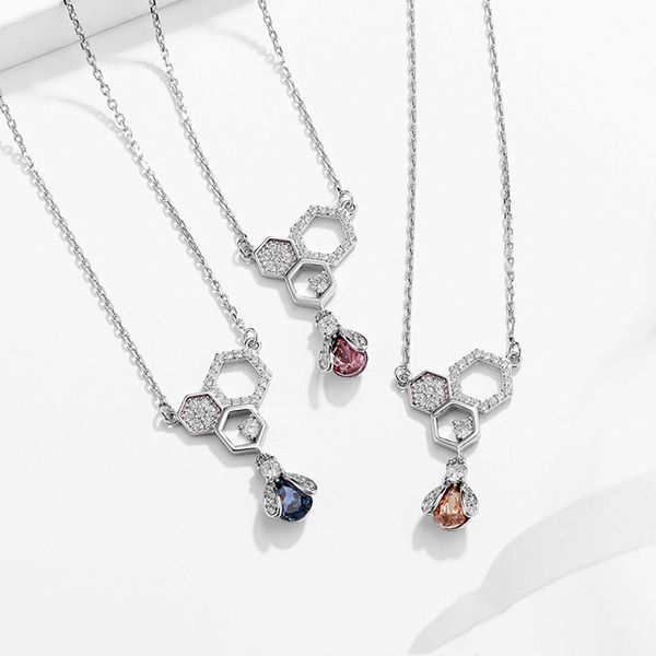 npkds new trendy solid 925 sterling silver honeycomb pendant necklace for women bling z cute bee choker necklaces gift
npkds new trendy solid 925 sterling silver honeycomb pendant necklace for women bling z cute bee choker necklaces gift