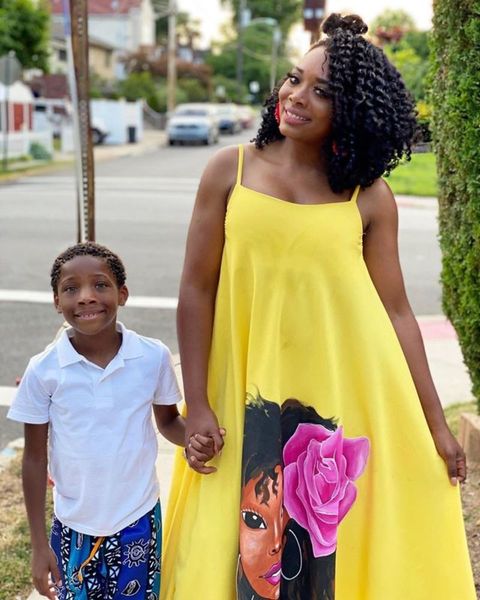 y671 women's loose large skirt print fashion street drs, Black;gray
y671 women's loose large skirt print fashion street drs, Black;gray