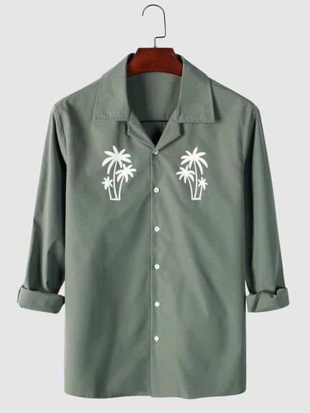 men palm tree print shirt t9qq#, White;black 
men palm tree print shirt t9qq#, White;black