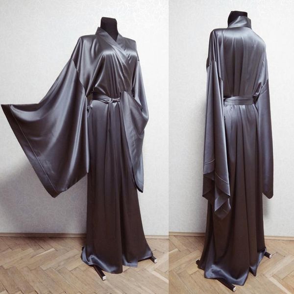 elegant winter silk long sleeve women v neck kimono pregnant party sleepwear bathrobe sheer nightgown robe, White
elegant winter silk long sleeve women v neck kimono pregnant party sleepwear bathrobe sheer nightgown robe, White
