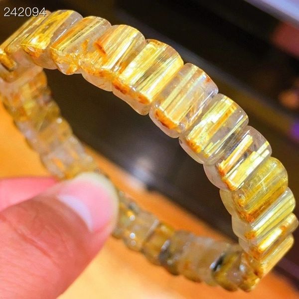 gold rutilated natural titanium quartz bracelet rectangle beads 9x6x4.8mm rich woman jewelry certificate aaaaaaaaaaa 5e3f, Black
gold rutilated natural titanium quartz bracelet rectangle beads 9x6x4.8mm rich woman jewelry certificate aaaaaaaaaaa 5e3f, Black