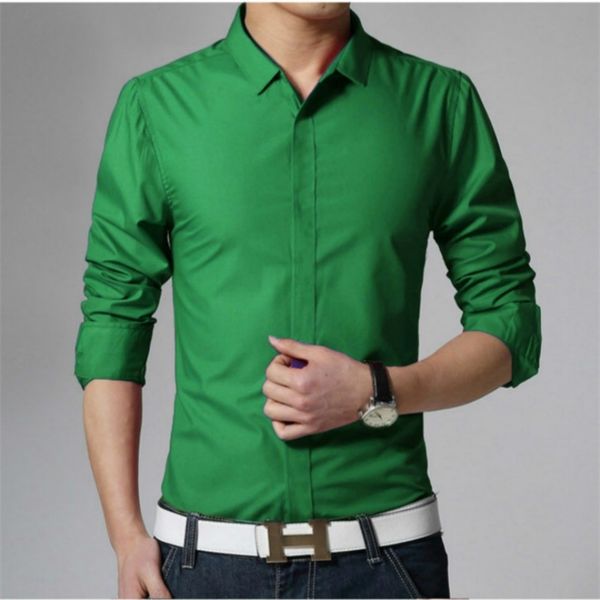 spring new men's long sleeve shirts cotton solid slim tees turn down collar fashionable male casual green shirts lj200919, White;black
spring new men's long sleeve shirts cotton solid slim tees turn down collar fashionable male casual green shirts lj200919, White;black