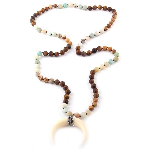 pendant necklaces moodpc fashion bohemian tribal jewelry multi stone knotted ox horn moon necklace for women, Silver
pendant necklaces moodpc fashion bohemian tribal jewelry multi stone knotted ox horn moon necklace for women, Silver