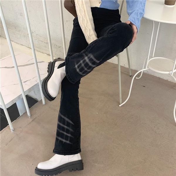 women's jeans women clothes high waist loose black denim trousers long vintage flare pants fashion plus size jean streetwear p9647, Blue
women's jeans women clothes high waist loose black denim trousers long vintage flare pants fashion plus size jean streetwear p9647, Blue
