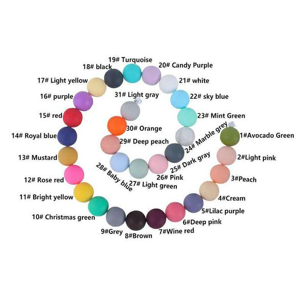 cross-border 15mm silicone beads molar toy bracelet accessories pacifier necklace foreign trade diy jewelry, Silver
cross-border 15mm silicone beads molar toy bracelet accessories pacifier necklace foreign trade diy jewelry, Silver