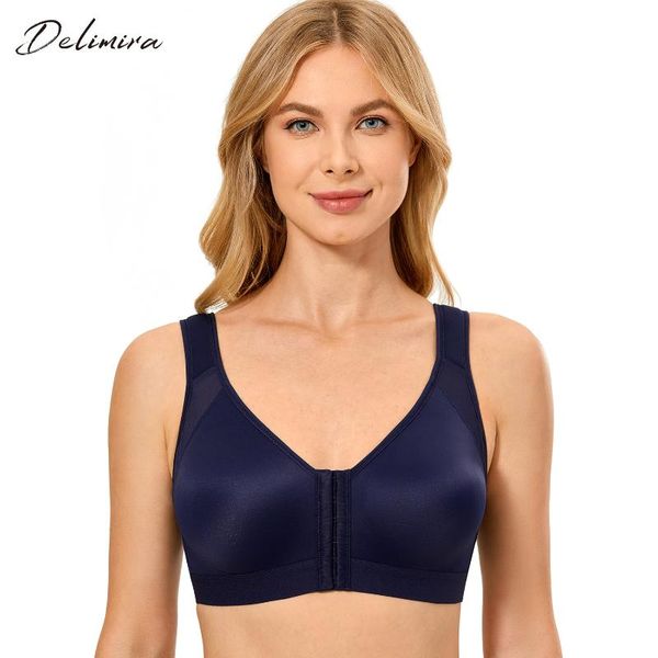 bras delimira women's front closure back support posture bra plus size full coverage wire non-padded, Red;black
bras delimira women's front closure back support posture bra plus size full coverage wire non-padded, Red;black