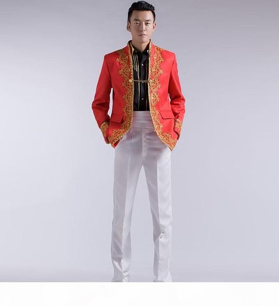 wholesale-white black red colors wedding groom tuxedo suits embroidery applique suit men gold suits suit jacket + pants
wholesale-white black red colors wedding groom tuxedo suits embroidery applique suit men gold suits suit jacket + pants