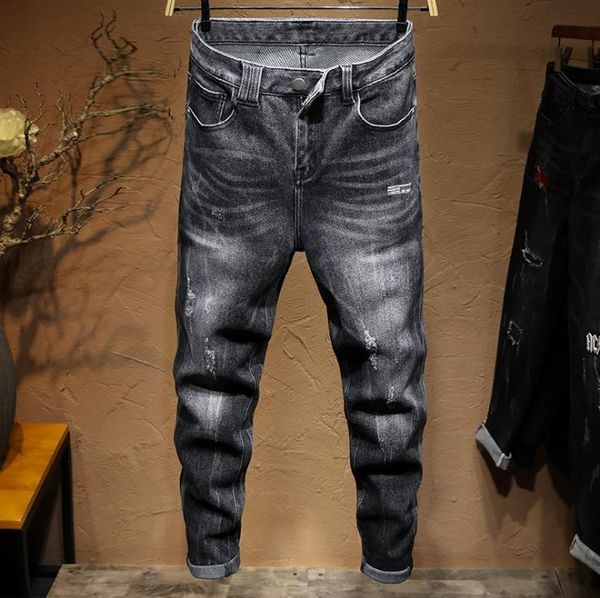 men's jeans tapered harlan mens bottoms harem trousers autumn winter tide elastic denim black pants cowboy clothing, Blue
men's jeans tapered harlan mens bottoms harem trousers autumn winter tide elastic denim black pants cowboy clothing, Blue
