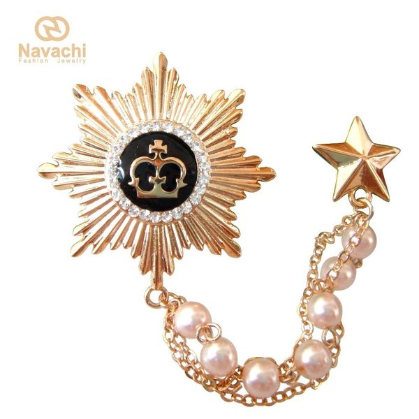 navachi star royal medal crown enamel chain yellow gp crystal pin brooch 7673 201009, Gray
navachi star royal medal crown enamel chain yellow gp crystal pin brooch 7673 201009, Gray