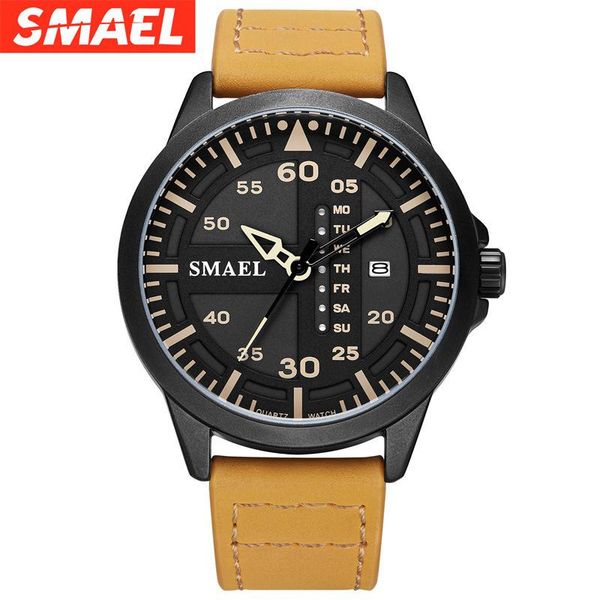 smer new sports waterproof men's watch multifunctional business leather waterproof calendar quartz watch, Slivery;brown
smer new sports waterproof men's watch multifunctional business leather waterproof calendar quartz watch, Slivery;brown