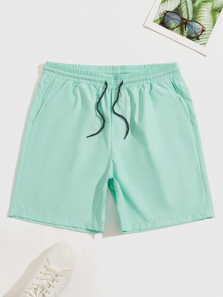 men solid graphic drawstring short e4rm#, Black