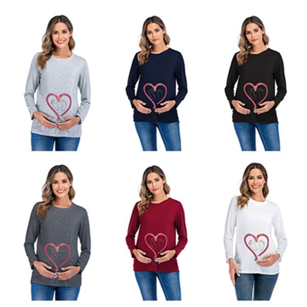 summer new maternity wear, round neck long sleeve heart-shaped printing plus size pregnant women t-shirt, White
summer new maternity wear, round neck long sleeve heart-shaped printing plus size pregnant women t-shirt, White