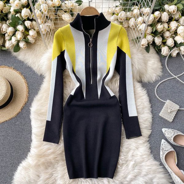 2021 new singiny female design mesh autumn collar thin pencil dress warm winter sweater short dresses ttdq, Black;gray
2021 new singiny female design mesh autumn collar thin pencil dress warm winter sweater short dresses ttdq, Black;gray