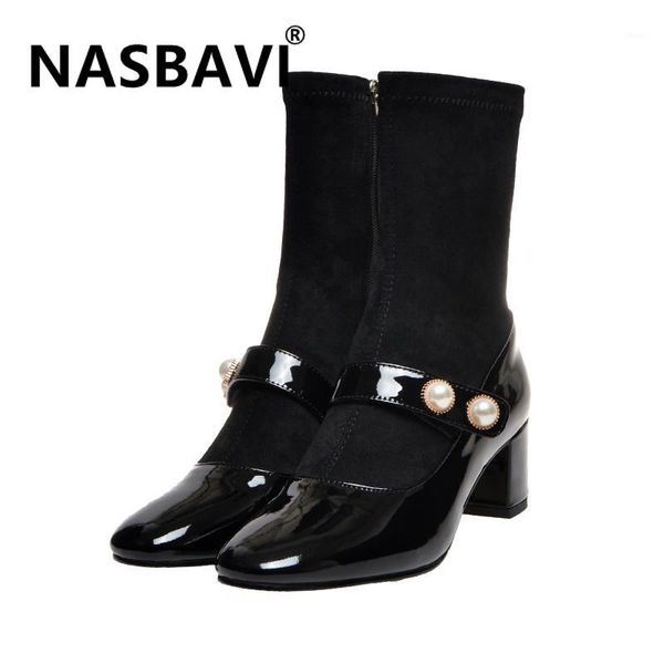 boots autumn winter mid-calf suede leather fashion round toe non-slip pearl decoration zipper warm shoes1, Black
boots autumn winter mid-calf suede leather fashion round toe non-slip pearl decoration zipper warm shoes1, Black