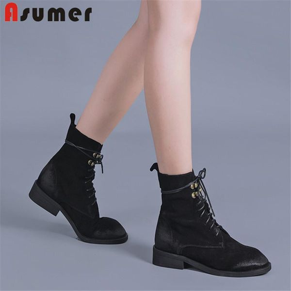 boots asumer 2021 ankle for women suede leather low heels lace up ladies autumn winter big size 34-44, Black
boots asumer 2021 ankle for women suede leather low heels lace up ladies autumn winter big size 34-44, Black