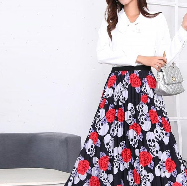 female young women cartoon print pleated skirt skull rose girl summer spring long skirt women for girls christmas party 2021, Black
female young women cartoon print pleated skirt skull rose girl summer spring long skirt women for girls christmas party 2021, Black